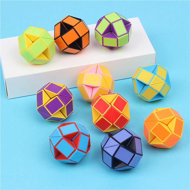 1/3/6Pcs/sets Folding Magic Snake Ruler Puzzle Antistress Cube Educational Toy Kids Birthday Party Favors Bags School Reward