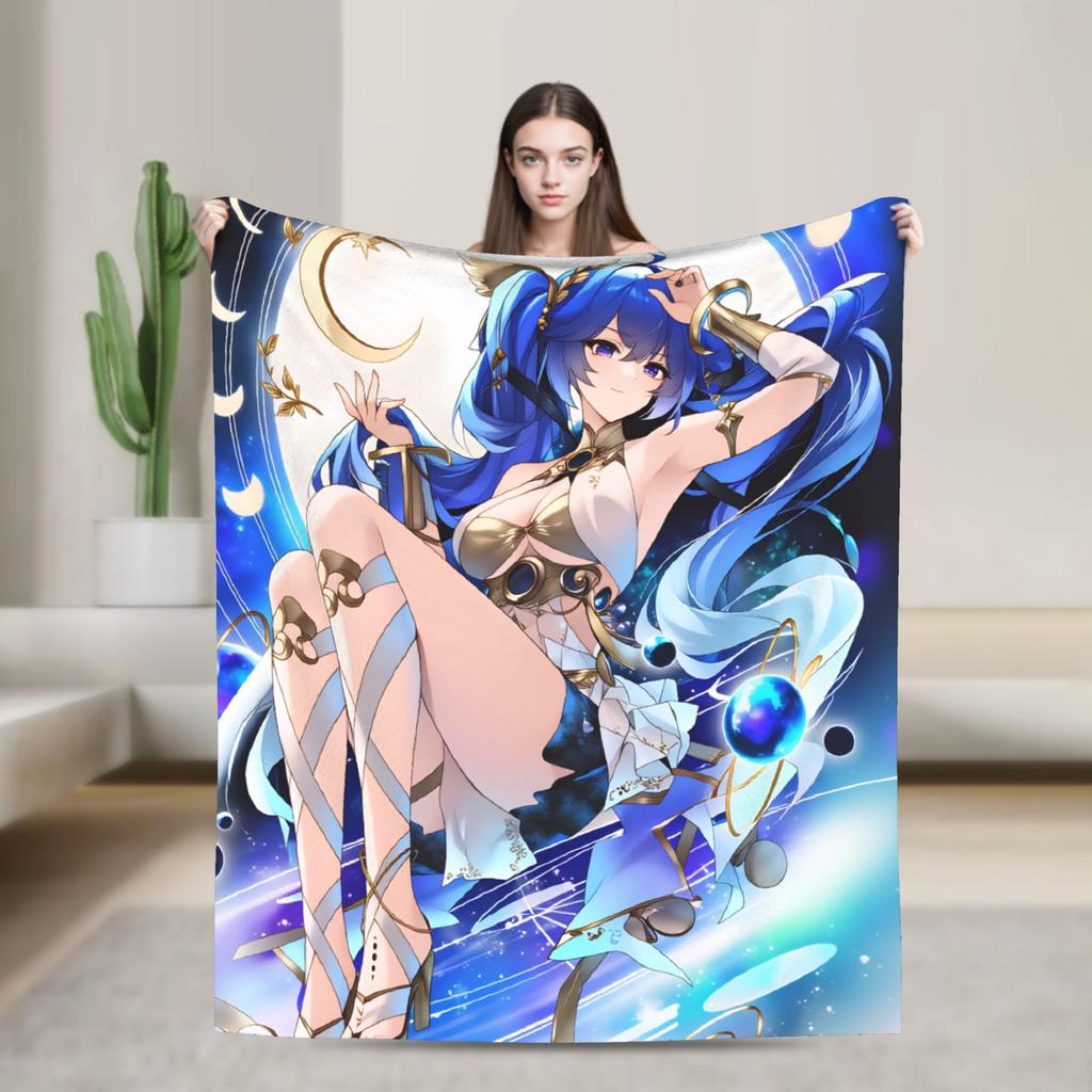 Chisa Wuthering Wave Galbrena Blanket  Warm Soft Fluffy Plush For Couch Chair Sofa Bed Decorative Flannel Bedspread Bed Cover