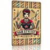 Винтажная металлическая вывеска для парикмахерской 8x12 Настенный декор Ретро Салон Иллюстрация