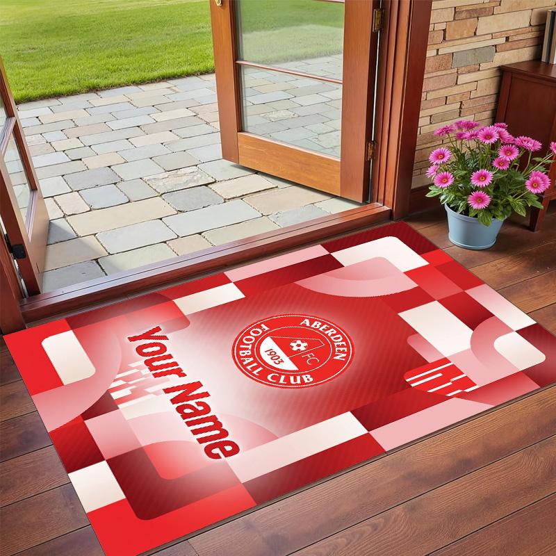 Crystal Velvet Rug Custom Name Text, Soft Non Slip Floor Mat Home DecorAberdeen FC