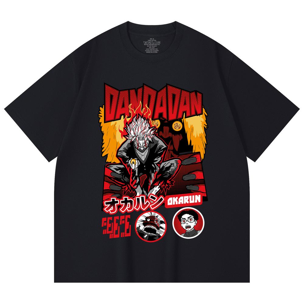 230 Gsm 100% Cotton Dandadan V26 Okarun Turbo Print Unisex Heavy Cotton T Shirt