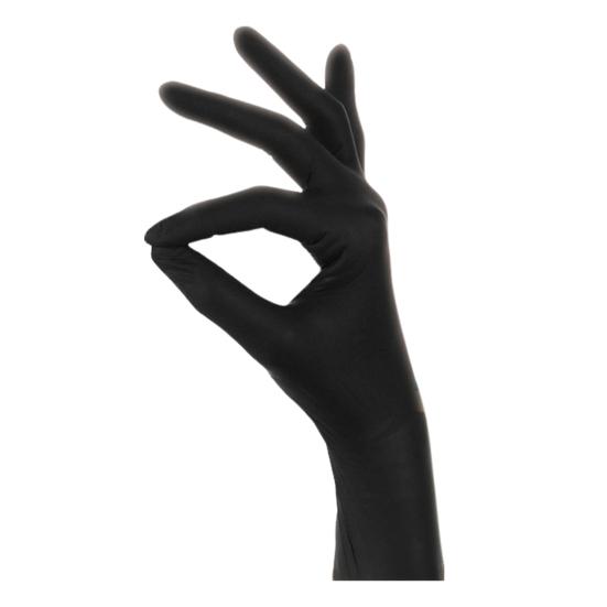 100Pcs Black Nitrile Disposable Gloves Medical Exam Latex Powder-Free Food Safe Textured Fingertips