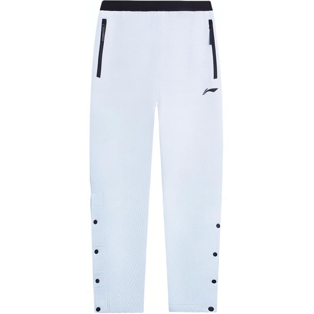 Li Ning Sports Basketball Series Spliced Mid-Waist Comfortable Breathable Versatile Straight-Leg Knitted Sports Pants Men Pants AKLSC13-2