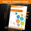 6 Pcs Acrylic Sign Holder 5 x 7 Inch, Plastic Picture Flyer Holder Vertical Slanted Back L Shape Display Stand Acrylic Picture Frame, Table Signs