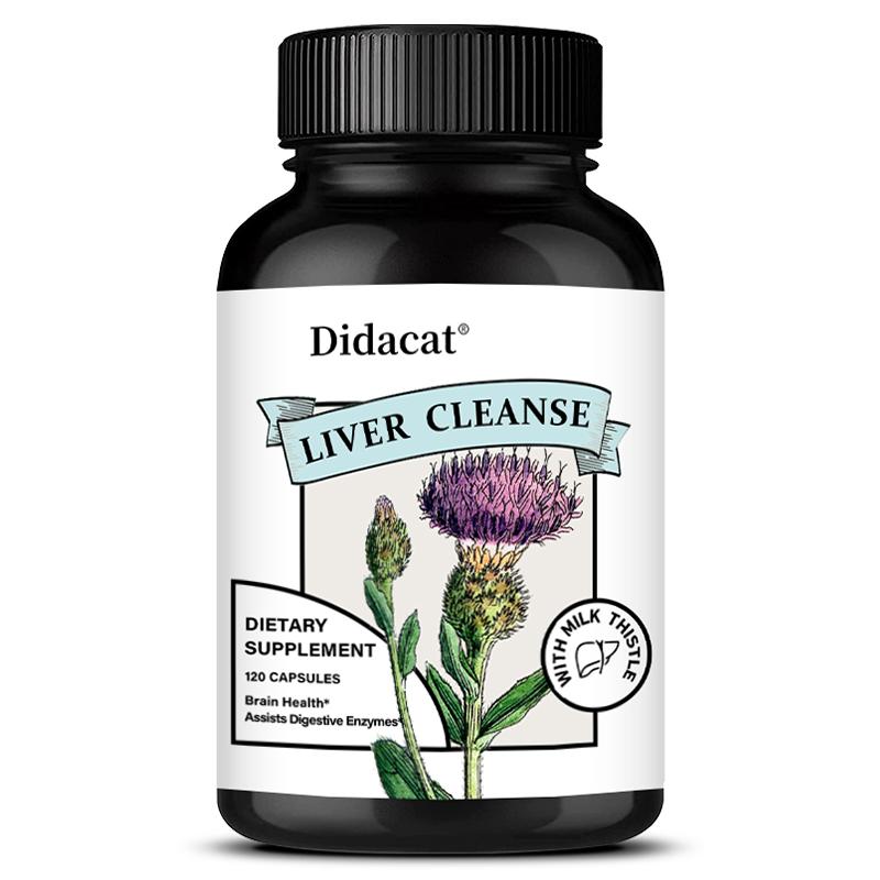 Didacat Herbal Wellness Blend Supplement with Milk Thistle, Artichoke, Dandelion & Chanca Piedra, 120 caps