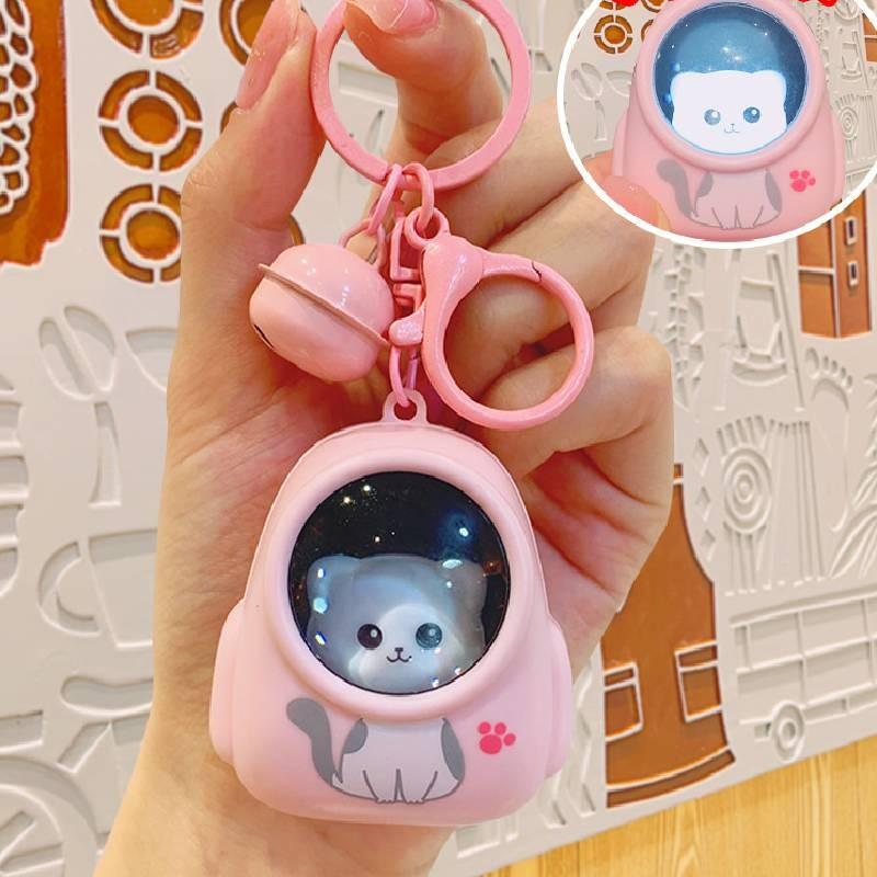 Backpack Cat Luminous Keychain Toys Cartoon Bag Decorations Kids Cute Gifts