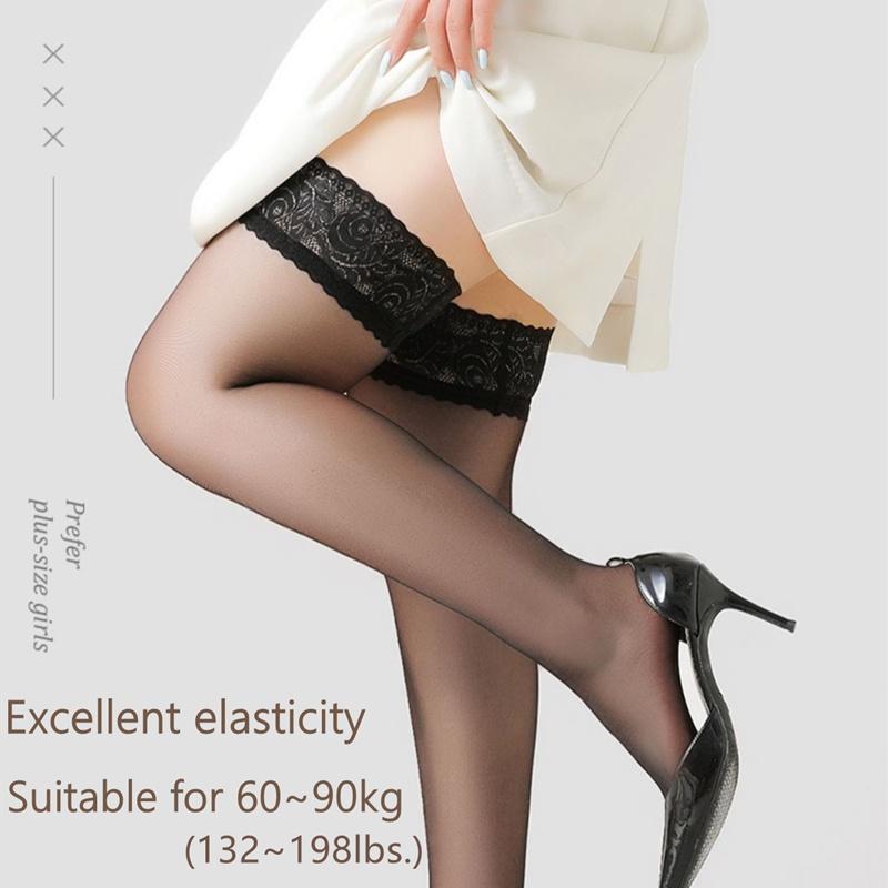 Plus Big Size Elastic Fat Woman Sexy Over Knee Thigh Highs Lace Stockings Plus Size Leg Long Knee Socks