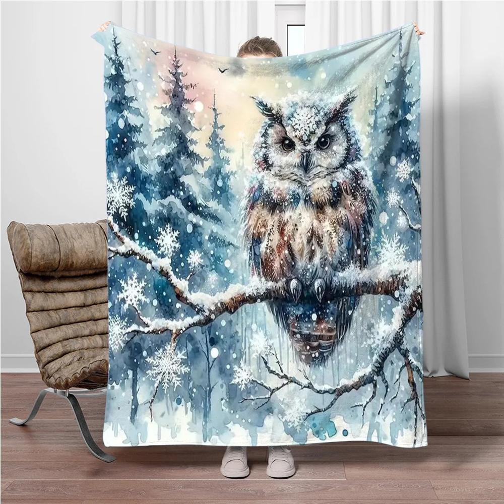 Cartoon Animal Wolf Flannel Throw Blanket Home Sofa Lunch Break Blankets for Bed Children Student Blanket Nap Cover Kids Gift
