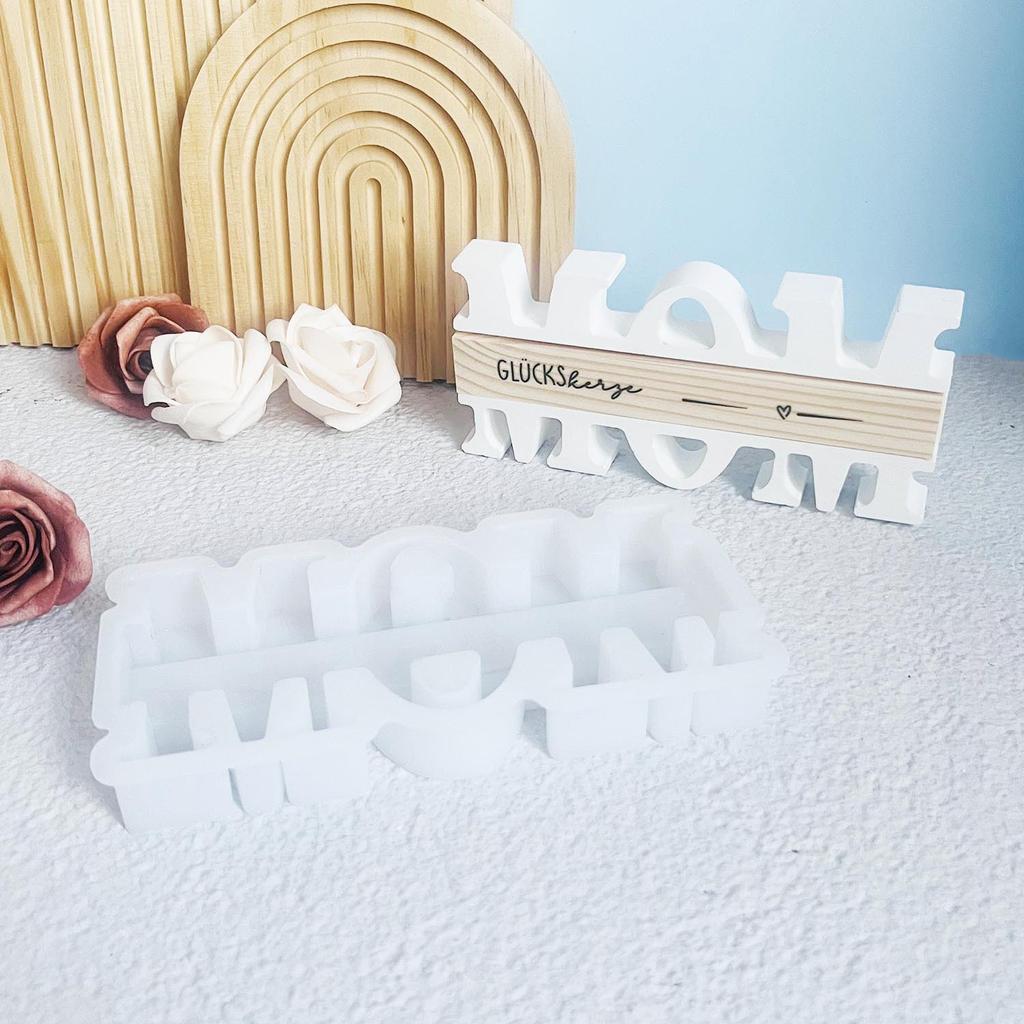 MOM Вставка Держатель Силиконовая Форма День Матери DIY Подарок Гипсовая Капельница Форма