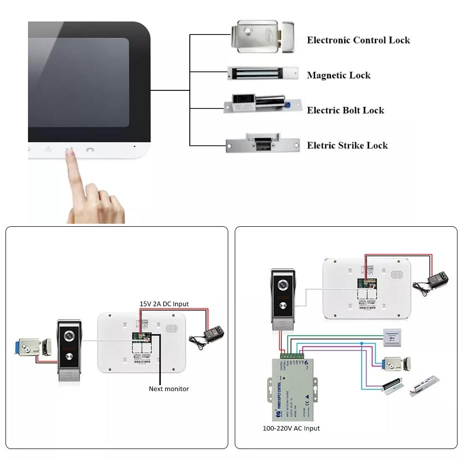 Дверной звонок с Wi-Fi, видеозвонок для виллы, домофонная система, поддержка уличной камеры Tuya, дверной звонок, умный провод, видеодверной телефонA