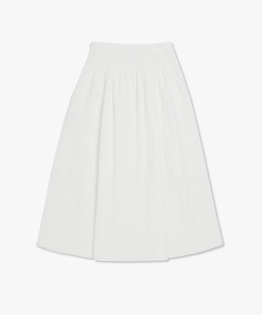 Plack Woman Cloudy Volume Skirt White