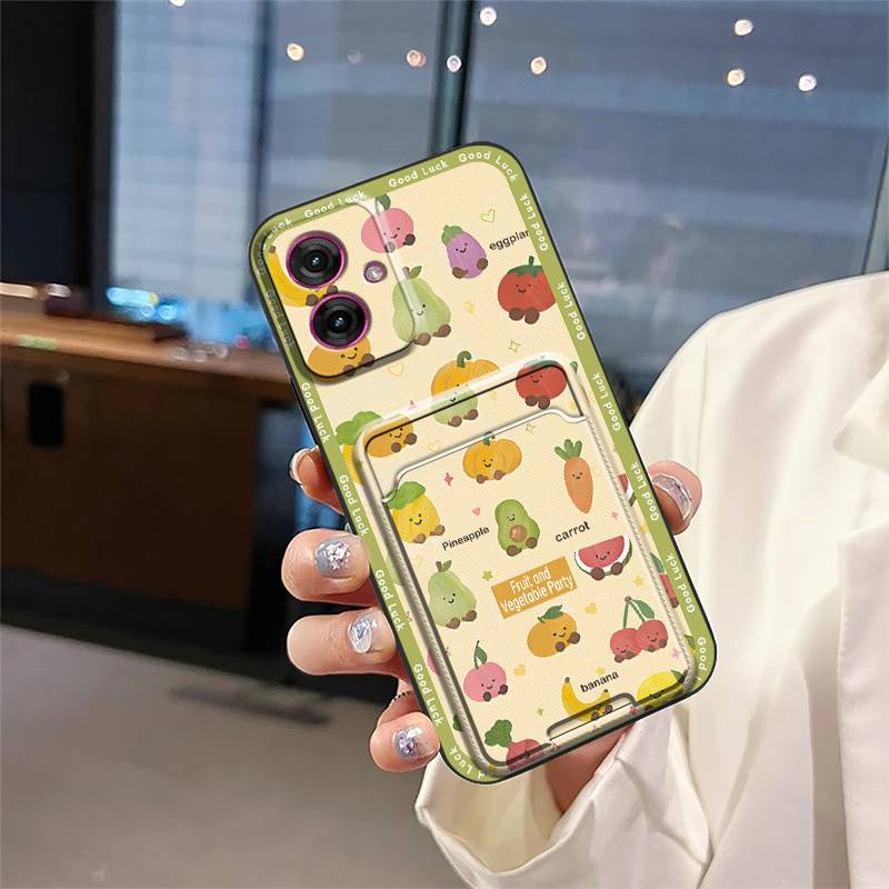 Full Wrap Soft Case Phone Case For MOTO G55 5G Fashion Design Silicone Card Slot Cover Anti-knock Durable Cute Anti-dust
