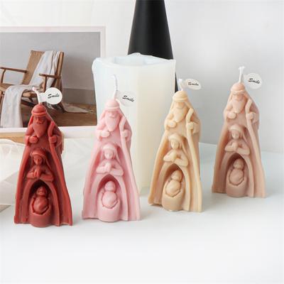 Религиозная Молитва Святая Дева Мария Скульптура Литьевая Форма Сделай Сам Иисус Семья Свеча Силиконовая Форма Гипс Смола Искусство Домашний Декор