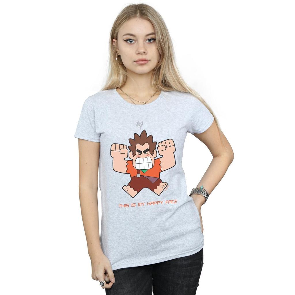 Disney Womens/Ladies Wreck It Ralph Happy Face Cotton T-Shirt