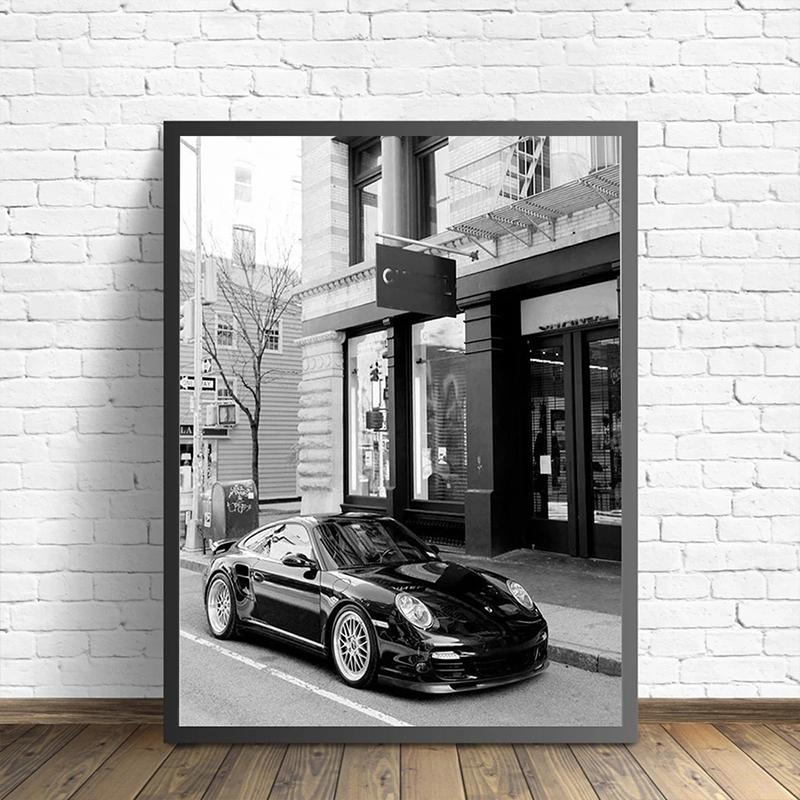 Супер Спортивный Автомобиль Винтажный Черно-Белый Принт Ретро Постеры Холст Картина Искусство Дом Для Гостиной Роскошный Магазин Настенный Декор