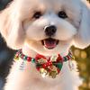 2025 Christmas Dog Collar With Bow Bell and Santa Holiday Kitten Necklace Collar Christmas Tree Snowman Snowflakes Elk Pendant