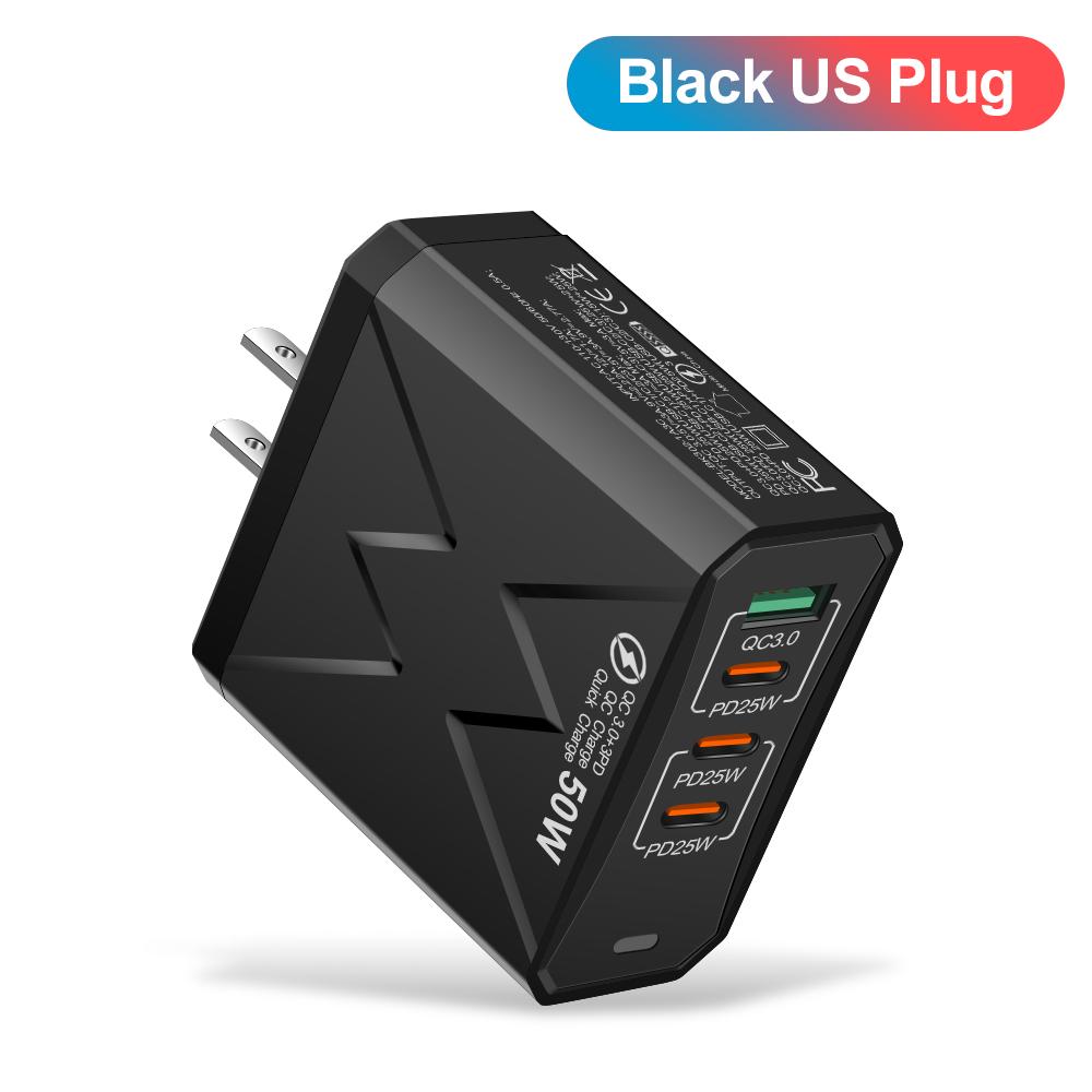 Всего 100 Вт 4 порта зарядное устройство USB быстрая зарядка 3.0 мобильный телефон настенный адаптер для iPhone Samsung Xiaomi быстрая зарядка