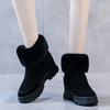 Модные черные ботильоны Теплые замшевые зимние ботинки для женщин на флисовой подкладке Теплые ботинки на платформе Высокое качество Новый рок-тренд 2025 Распродажа Женская обувь
