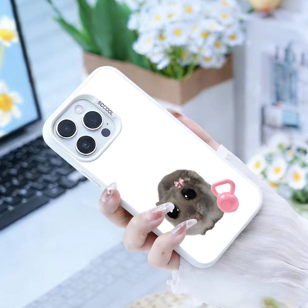 Big-eyed goofy Mouse Phone Case For iPhone 17,16,15,14,13,12,Pro MAX Black Matte Shockproof Cover