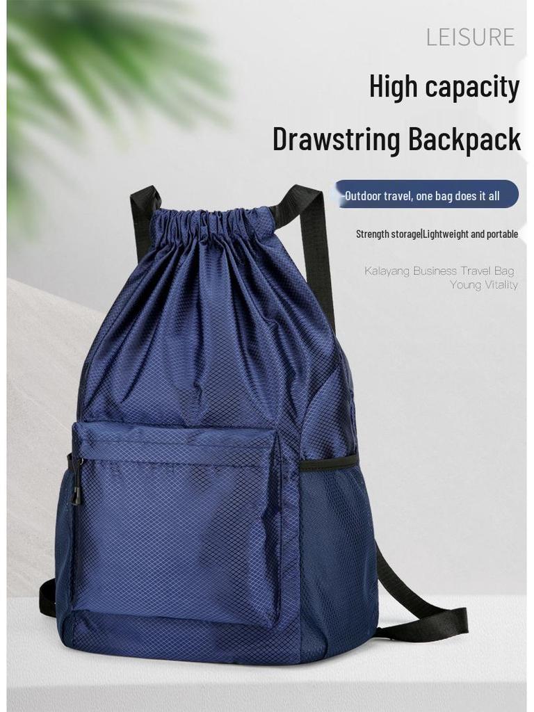 Мужской спортивный рюкзак-мешок для баскетбола - Большая вместимость, водоотталкивающий, с принтом логотипа