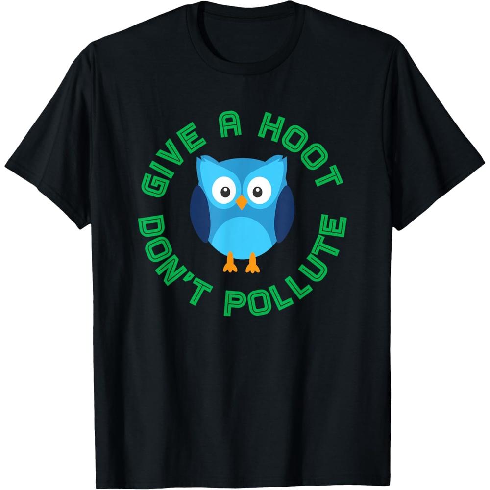 Give A Hoot Don't Pollute Shirt Boys Girls Owl Earth Day TShirt