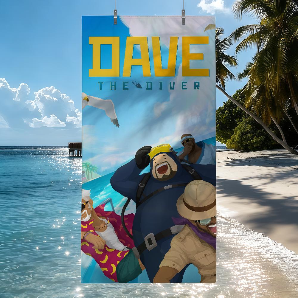 D-DAVE THE D-DIVER Летнее Игровое Полотенце Быстросохнущие Пляжные Полотенца Подходят Для Бассейнов, Кемпинга, Йоги И Тренажерного Зала