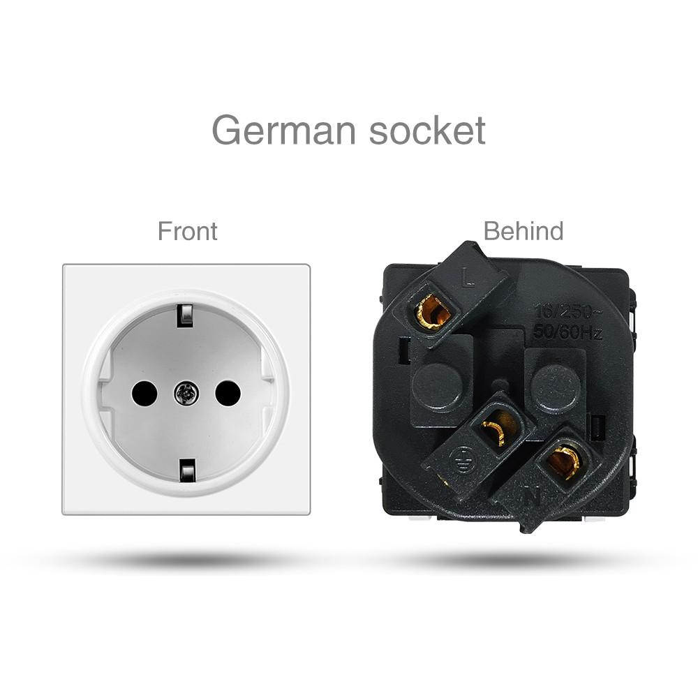 Сенсорный выключатель света из закаленного стекла, белый европейский стандарт, немецко-французская настенная розетка с USB-выключателем, модуль RJ45, комбинация «сделай сам»