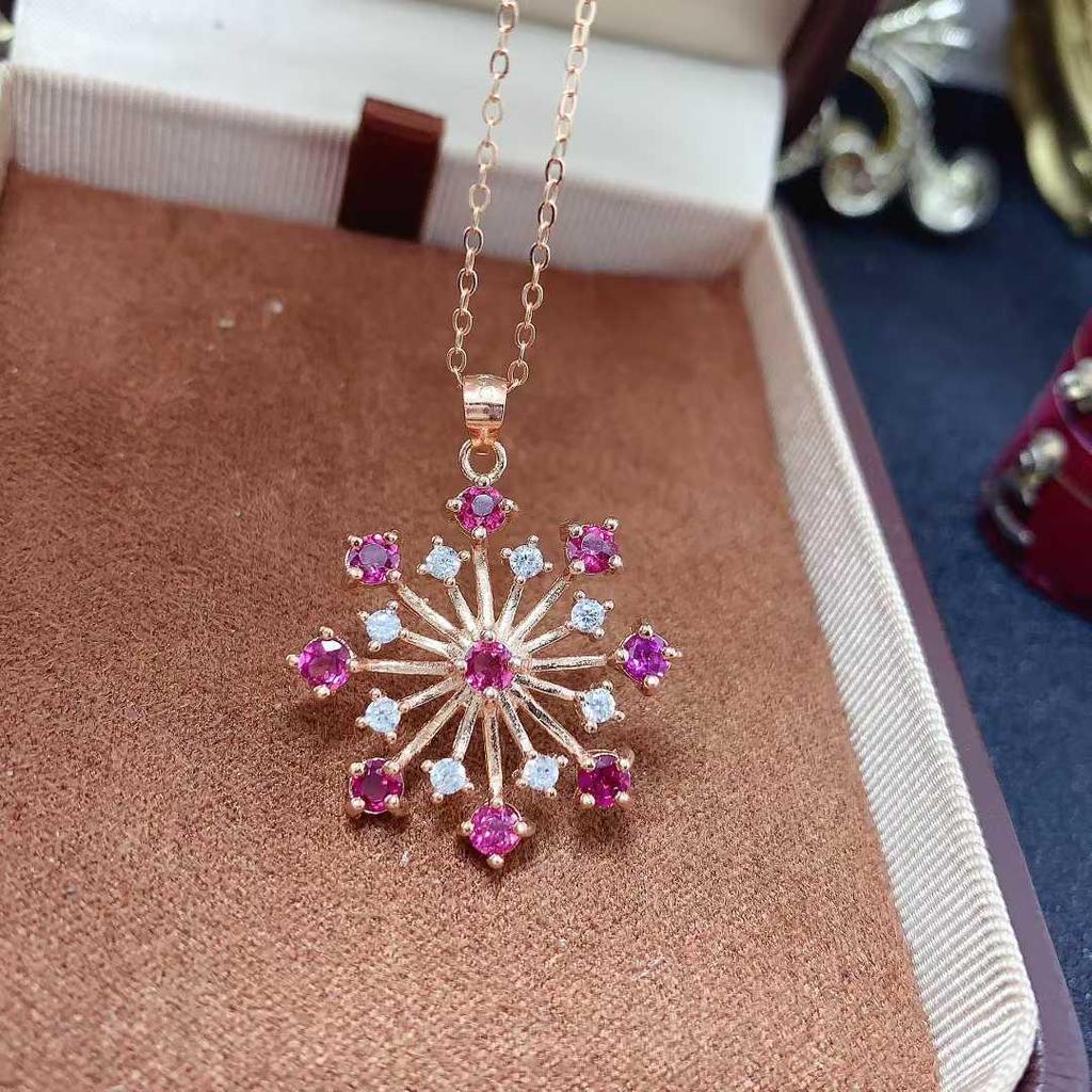 Ожерелье с опалом и инкрустацией из серебра 925 пробы - Европейский/Американский дизайн 'Сверкающий фейерверк'