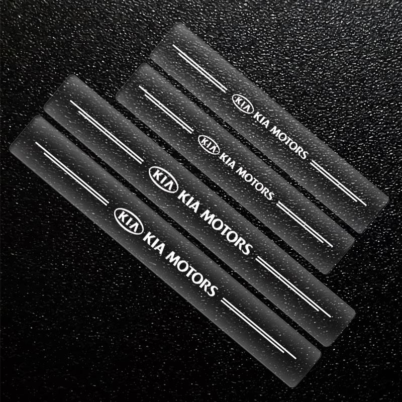 4 шт. Защита порогов автомобиля Прозрачный декоративный значок 3D наклейка Для KIA Cerato Sportage R K2 K3 K5 K6 K7 K8 RIO 3 4 sorento picanto