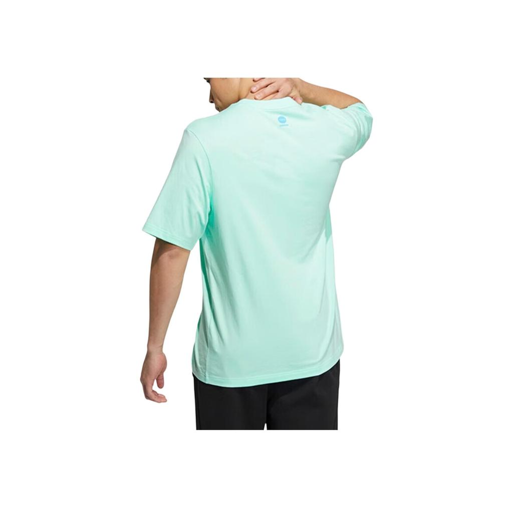 Adidas Футболка с круглым вырезом и принтом логотипа Neo, унисекс, зеленая HS8840