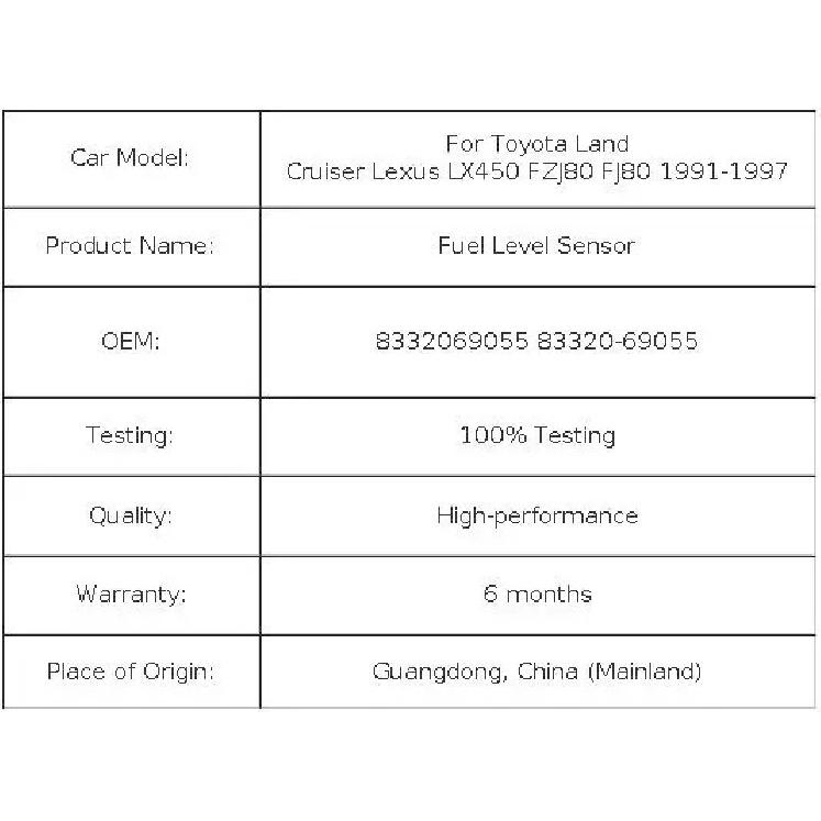 Датчик уровня топлива JH для Toyota Land Cruiser Lexus LX450 FZJ80 FJ80 1991-1997 8332069055 83320-69055