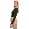 Body à manches longues - Urban Classics - Noir - Encolure carrée - Jersey stretch biologique - Taille L