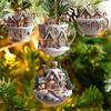 2 Pcs Coffee Cup Christmas Tree Ornaments 2D Acrylic Winter Village Snow House Hot Chocolate Mug Shape Xmas Hanging Pendents for Holiday Decor