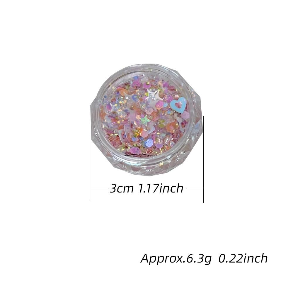 1box Sparkle Glitter Pink Heart Star Nail Sequins Laser Aurora Starlight Heart Round Nail Flakes Cute Star Love Nail Charms DS2#