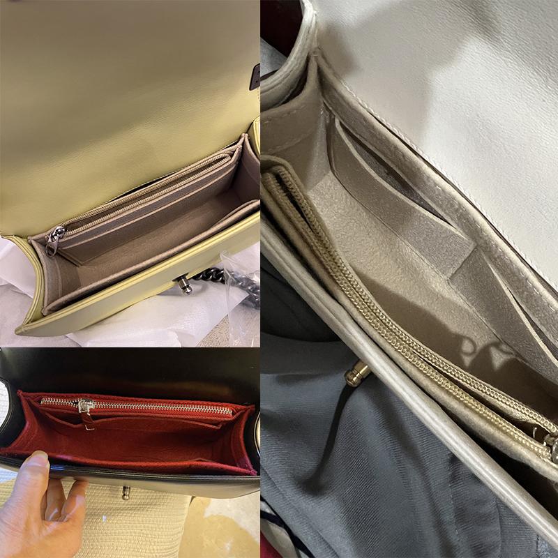 EverToner Inner Purse Fits For Leboy S M L Flap Insert Bag Organizer Makeup Handbag Portable Cosmetic Bags Base Shaper