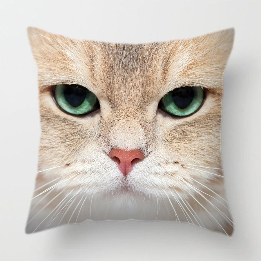 Симпатичный домашний кошачий морда, декоративный чехол для подушки с изображением животного, винтажный черно-белый домашний диван, наволочка, украшение для гостиной