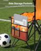 Portable Folding Bench, 6 Seat Foldable Soccer Bench with Side Pockets and Carrying Bag, Lightweight Sideline Seating with Back Rest for Football,