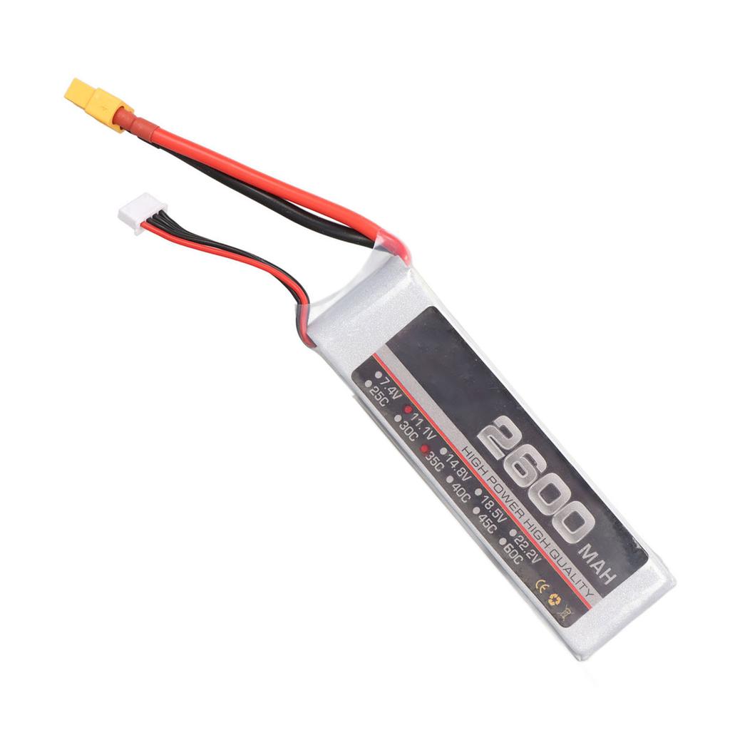11.1V 35C 2600mAh 3S RC Lipo Battery for FPV Racing Drone Quadcopter Helicopter Airplane RC Boat RC Models XT60