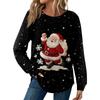 Женская мода Рождественский свободный топ с длинным рукавом и круглым вырезом