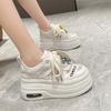 Модные женские кроссовки на толстой подошве 8 см, новинка 2024 года, весна-лето, шнуровка, дышащая сетка, платформа, спортивные туфли папы, zapatos de mujer