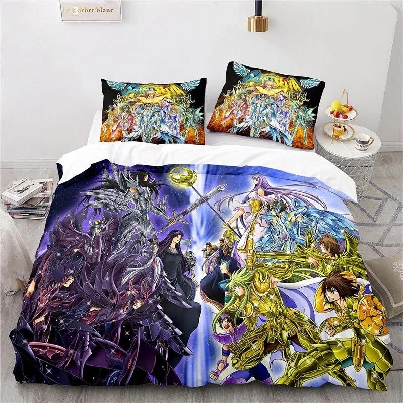 Аниме Saint Seiya Постельный комплект Пододеяльник Спальня Покрывала для одеяла Односпальный Полуторный Кингсайз Покрывало Домашний текстиль