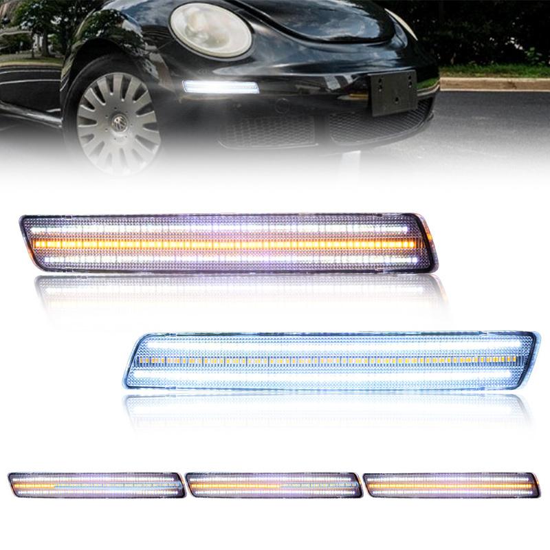 2 шт. Для 2006 2007 2008 2009 2010 Volkswagen Beetle Передний бампер Поворотник Парковочный фонарь Дневной ходовой свет LED