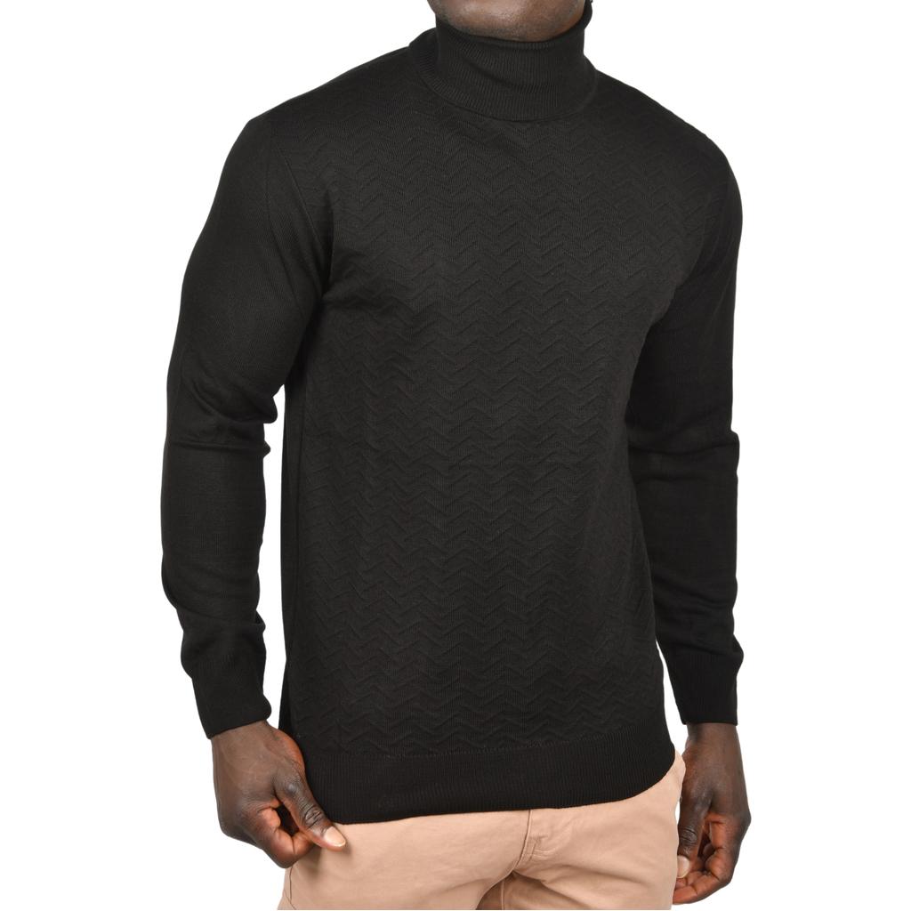 DeepSEA Водолазка с зигзагообразным узором и облегающим трикотажным воротником с воротником 2505497