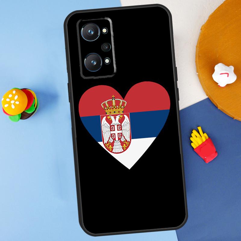 Serbia Flag For Realme C55 C67 C61 C75 C53 C51 C21Y C25S GT 6 6T 5 GT7 Pro 10 11 12 13 14 Pro Plus Case