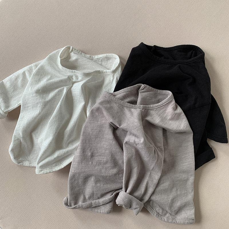Long Sleeved T-shirt Versatile Korean Base Shirt Girl and Boys Clothing Baby Top