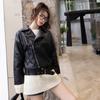 Новая стильная куртка из искусственной кожи для женщин, осенний костюм, воротник, стиль BF, красивая куртка из искусственной кожи, короткое пальто, тренд