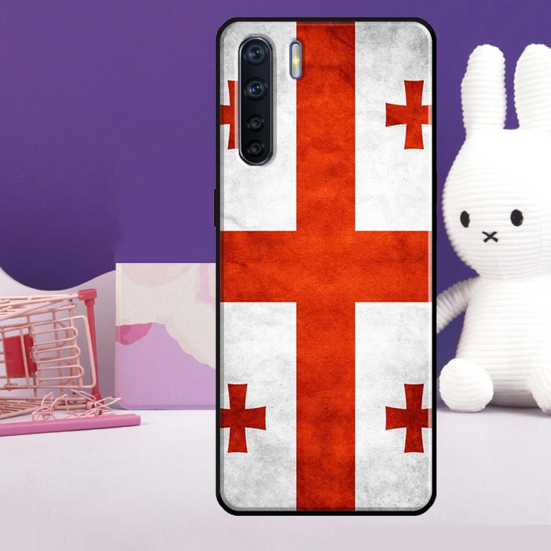 Кейс с флагом Грузии в стиле гранж для Oppo A18 A38 A78 A98 A58 A60 A80 A40 A96 A76 A16 A94 A74 A54 A15 A17 A57 A77 A5 Pro