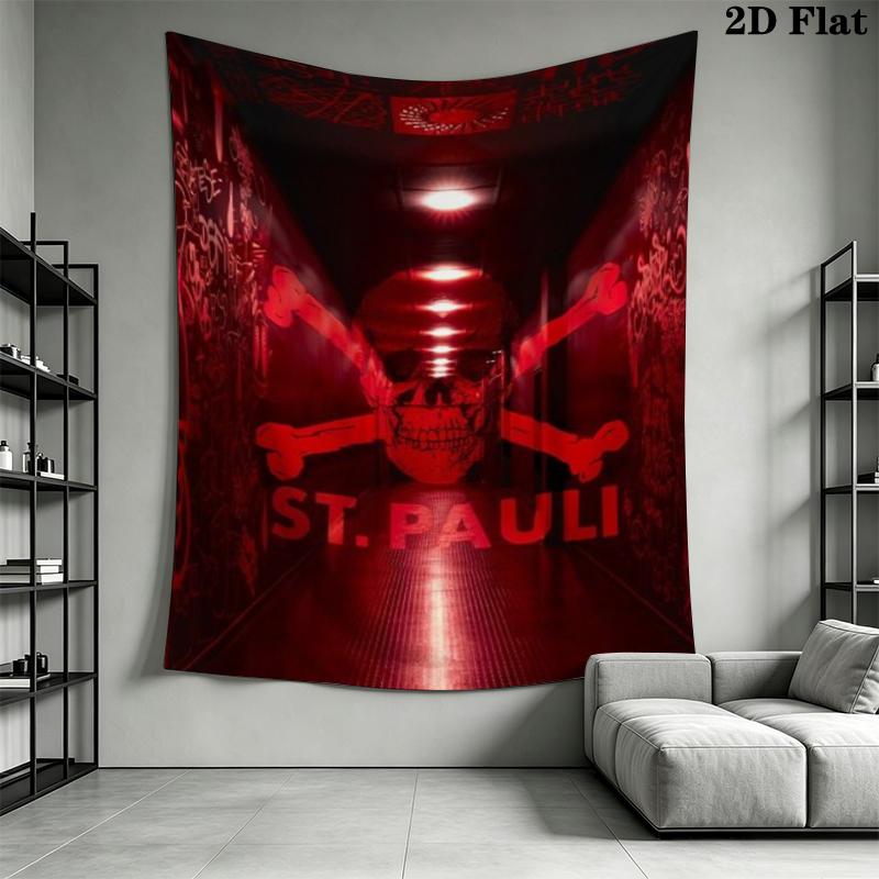ST pauli Soccer Football Wall Tapestry Aesthetic Wall Hanging Printed Fabric Blanket Decorative Tapestries for Bedroom Living Room Home Decor