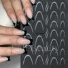 Nail Art Sticker French Smile Line Silver Glitter Diy Corrugated Line Adhesive Nail Sticker