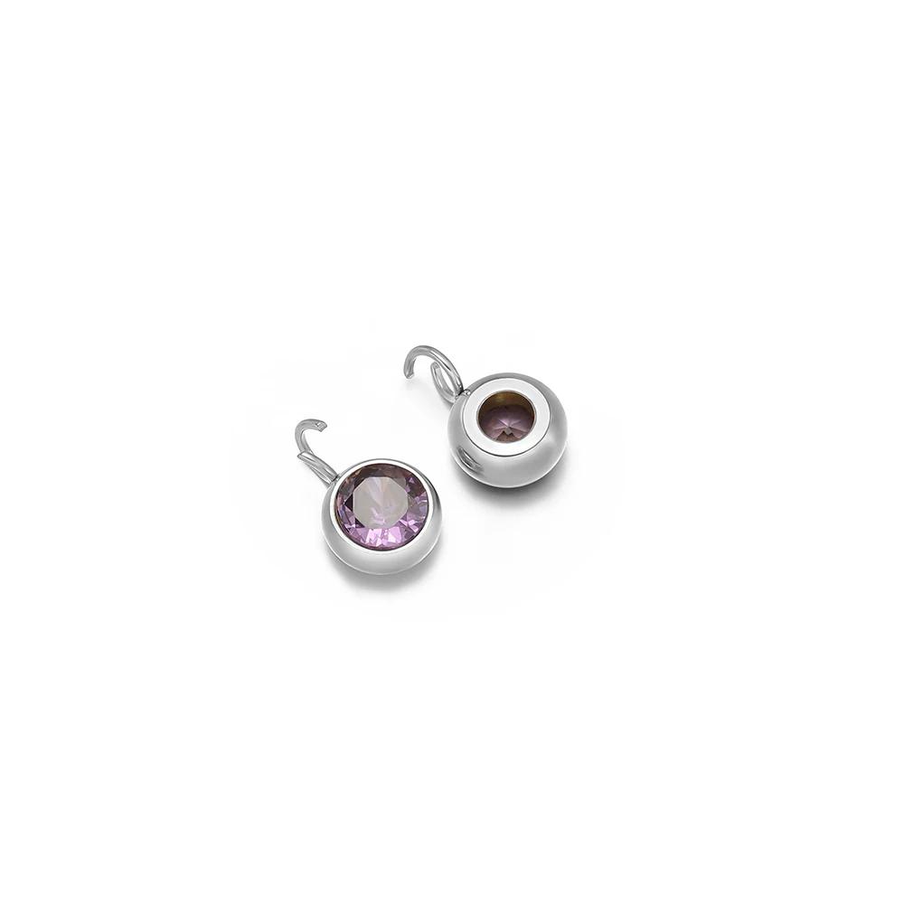 20pcs Stainless Steel 12 Months Birthstone Zircon Charms for DIY Jewelry Necklace Pendants Bracelets Findings Earrings Making